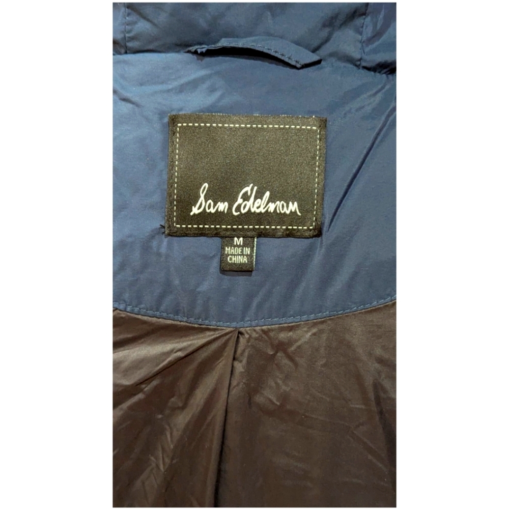 Sam Edelman Quilted Water Repellent Hooded Vest Women's M in Navy - Picture 8 of 10